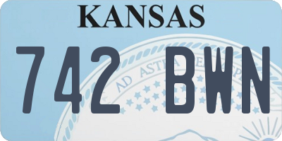 KS license plate 742BWN