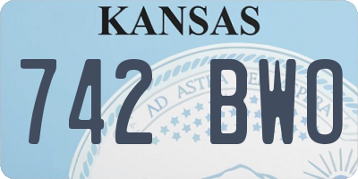 KS license plate 742BWO