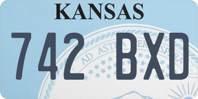 KS license plate 742BXD