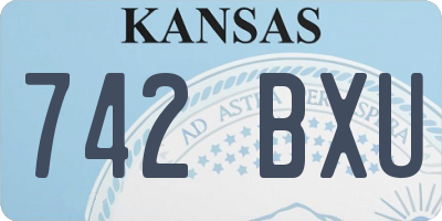 KS license plate 742BXU