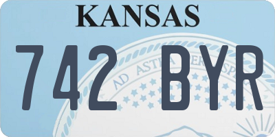KS license plate 742BYR