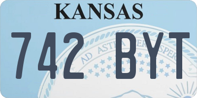 KS license plate 742BYT