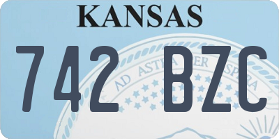 KS license plate 742BZC