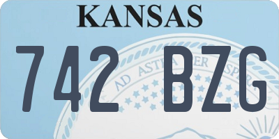 KS license plate 742BZG