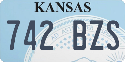 KS license plate 742BZS