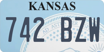 KS license plate 742BZW