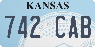KS license plate 742CAB