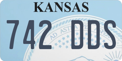 KS license plate 742DDS