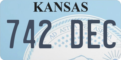 KS license plate 742DEC