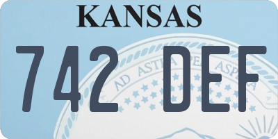 KS license plate 742DEF
