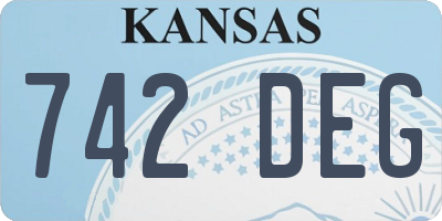 KS license plate 742DEG