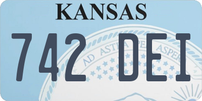 KS license plate 742DEI