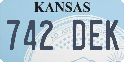 KS license plate 742DEK
