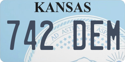 KS license plate 742DEM