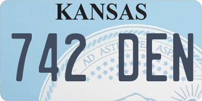 KS license plate 742DEN
