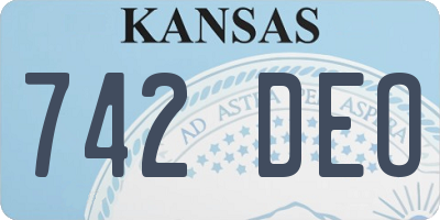 KS license plate 742DEO