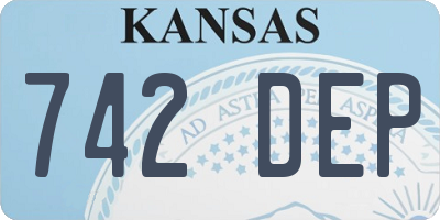 KS license plate 742DEP