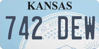 KS license plate 742DEW