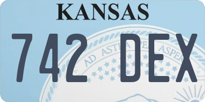 KS license plate 742DEX