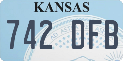 KS license plate 742DFB