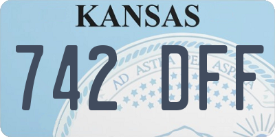 KS license plate 742DFF