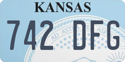 KS license plate 742DFG