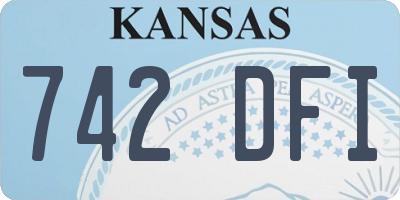 KS license plate 742DFI