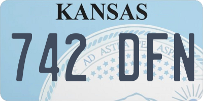 KS license plate 742DFN