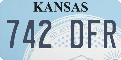 KS license plate 742DFR