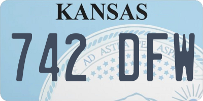 KS license plate 742DFW