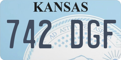 KS license plate 742DGF