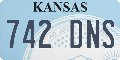 KS license plate 742DNS