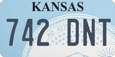 KS license plate 742DNT