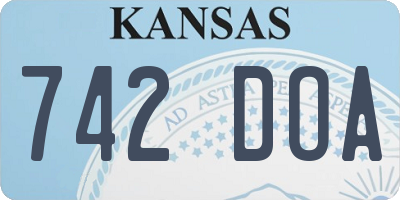 KS license plate 742DOA