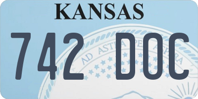 KS license plate 742DOC