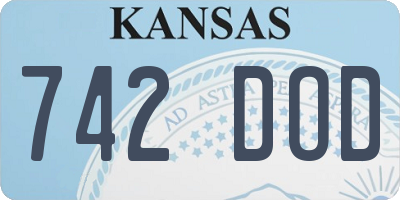 KS license plate 742DOD