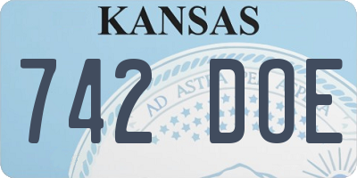 KS license plate 742DOE