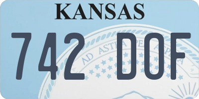 KS license plate 742DOF