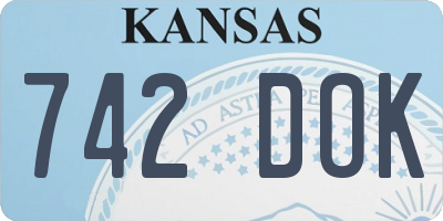 KS license plate 742DOK