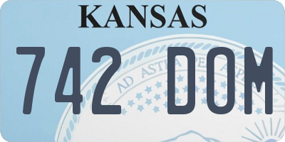 KS license plate 742DOM