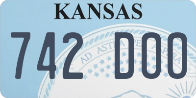 KS license plate 742DOO