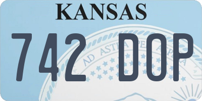 KS license plate 742DOP