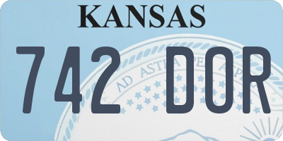 KS license plate 742DOR