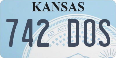 KS license plate 742DOS