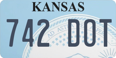 KS license plate 742DOT