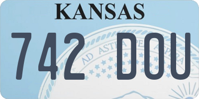 KS license plate 742DOU