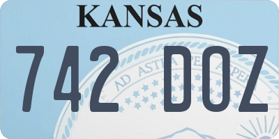KS license plate 742DOZ