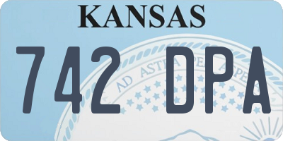 KS license plate 742DPA