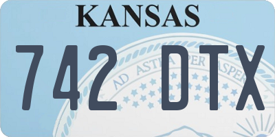 KS license plate 742DTX