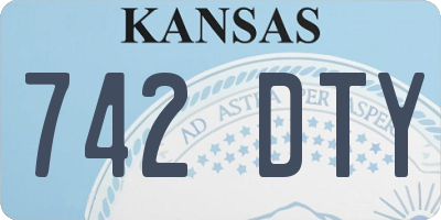 KS license plate 742DTY